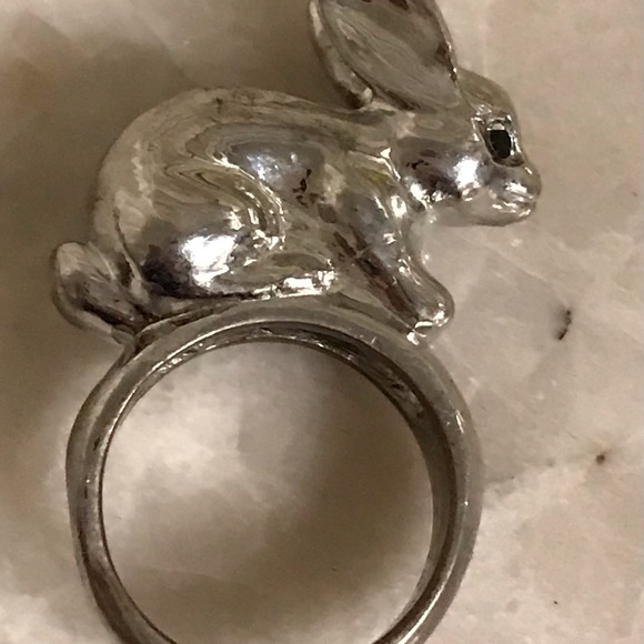Silver Tone Rabbit 🐇 Ring - Picture 3 of 10